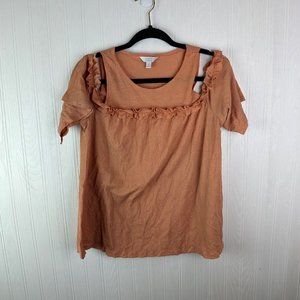 LC Lauren Conrad Cold Shoulder Top Size Medium‎ Peach